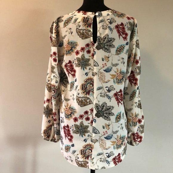 Womens Faith & Joy Open Long sleeve Floral Blouse size M - Picture 8 of 14